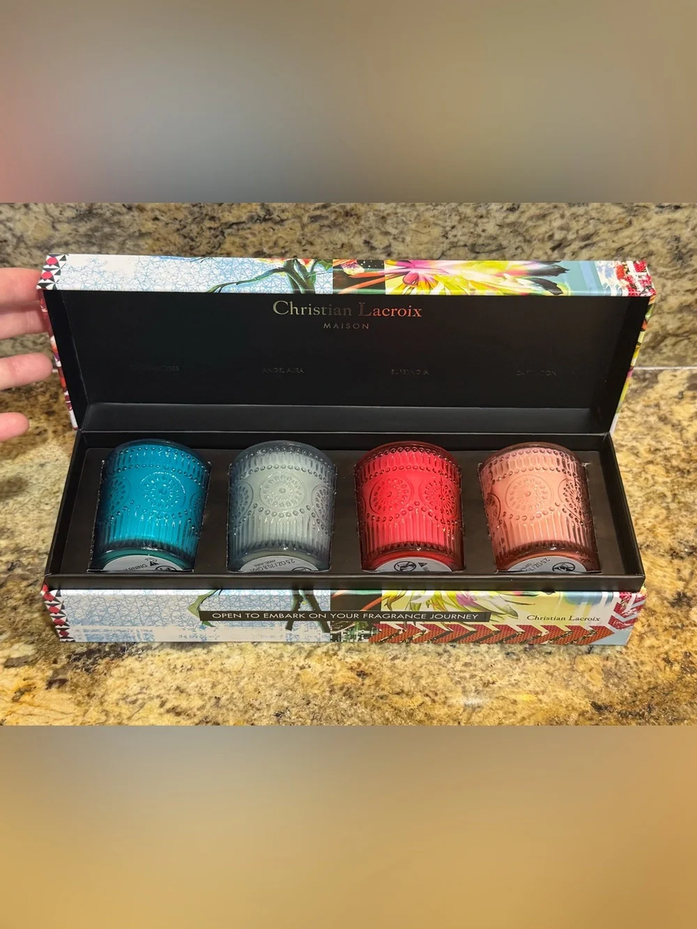 Christian Lacroix Set of Votive Candles New in box gift set 4 piece